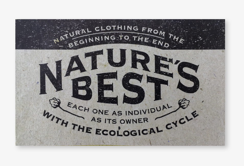 Natures Best Logo auf Recycling Papier