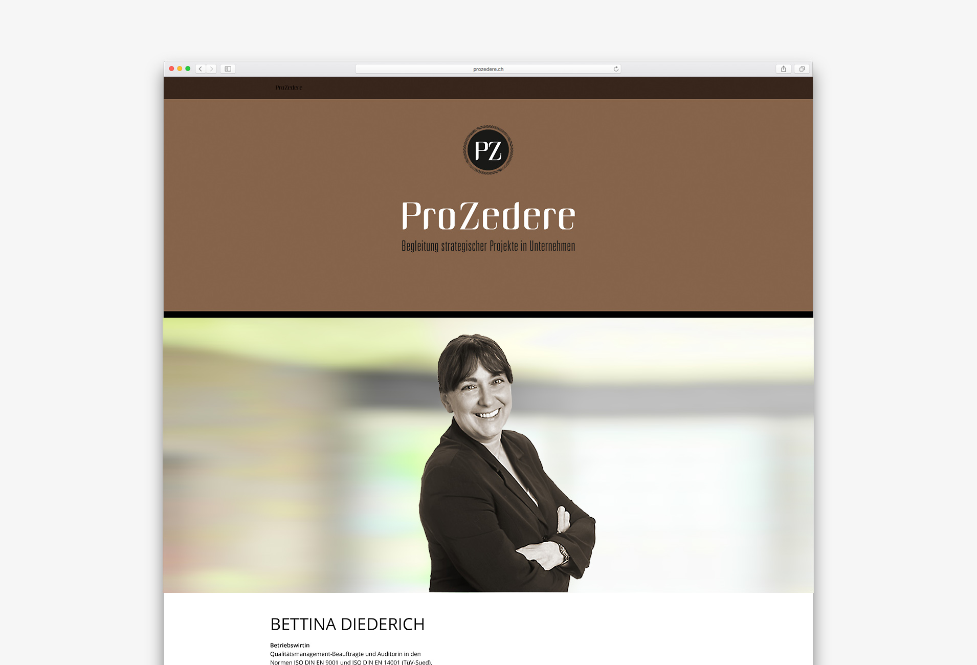 Screenshot der ProZedere Website